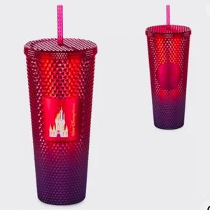 NEW Disney World Parks Cinderella Castle Red Starbucks Studded Tumbler Venti Cup